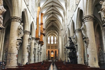 Cathedral ceilings of a church